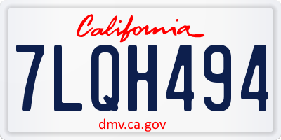CA license plate 7LQH494