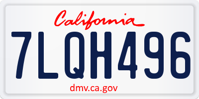 CA license plate 7LQH496