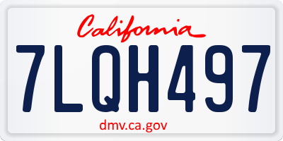 CA license plate 7LQH497