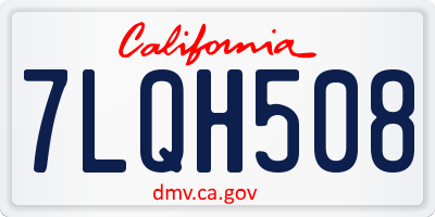 CA license plate 7LQH508