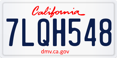 CA license plate 7LQH548