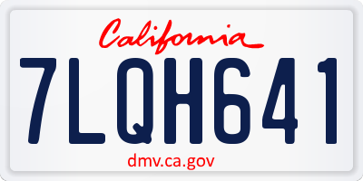CA license plate 7LQH641