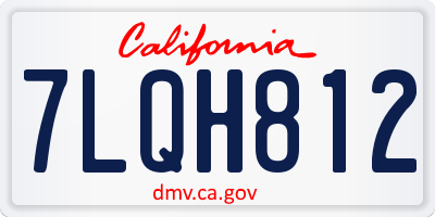 CA license plate 7LQH812