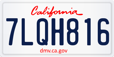 CA license plate 7LQH816