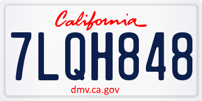CA license plate 7LQH848