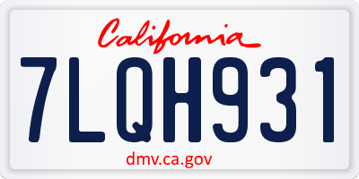 CA license plate 7LQH931