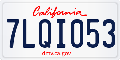 CA license plate 7LQI053