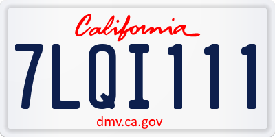 CA license plate 7LQI111