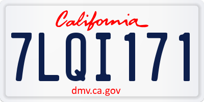 CA license plate 7LQI171