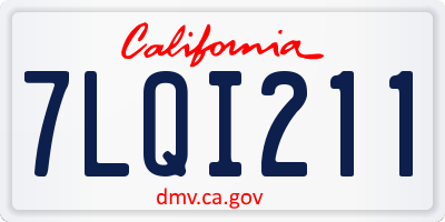 CA license plate 7LQI211
