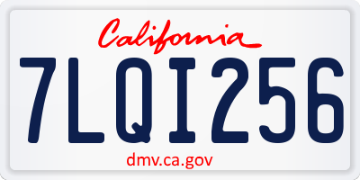 CA license plate 7LQI256