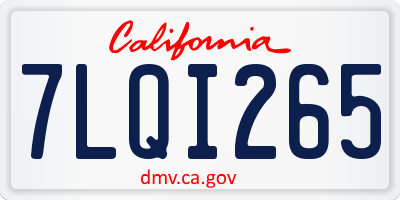 CA license plate 7LQI265