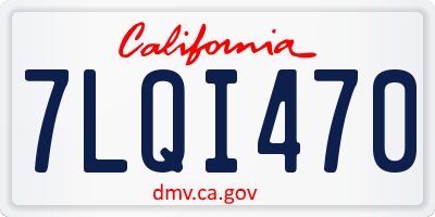 CA license plate 7LQI470