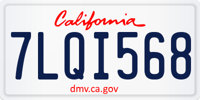 CA license plate 7LQI568