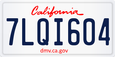 CA license plate 7LQI604