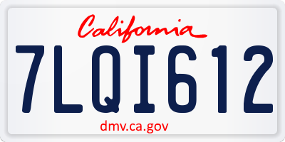 CA license plate 7LQI612