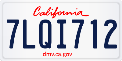 CA license plate 7LQI712