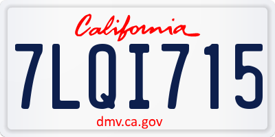 CA license plate 7LQI715