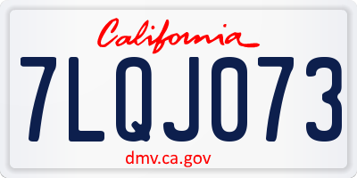 CA license plate 7LQJ073