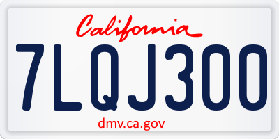 CA license plate 7LQJ300