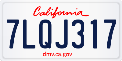 CA license plate 7LQJ317