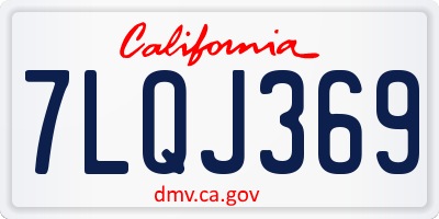 CA license plate 7LQJ369