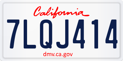 CA license plate 7LQJ414