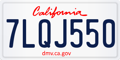 CA license plate 7LQJ550