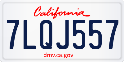 CA license plate 7LQJ557