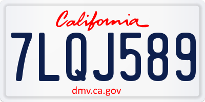 CA license plate 7LQJ589