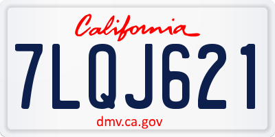 CA license plate 7LQJ621