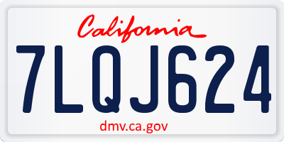 CA license plate 7LQJ624