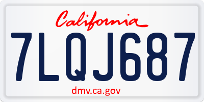 CA license plate 7LQJ687