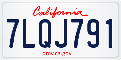 CA license plate 7LQJ791