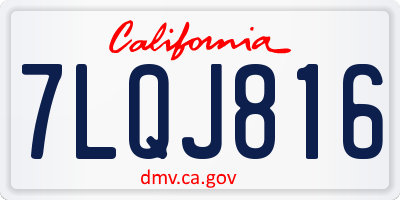 CA license plate 7LQJ816