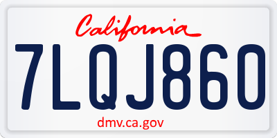CA license plate 7LQJ860