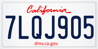 CA license plate 7LQJ905