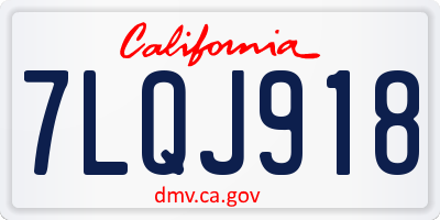 CA license plate 7LQJ918