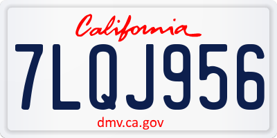CA license plate 7LQJ956