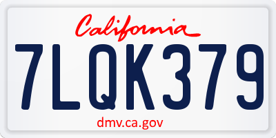 CA license plate 7LQK379