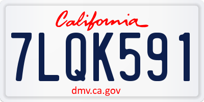 CA license plate 7LQK591