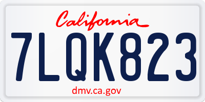 CA license plate 7LQK823