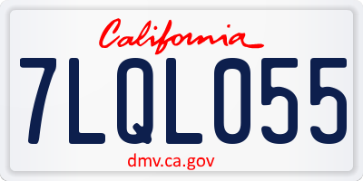 CA license plate 7LQL055