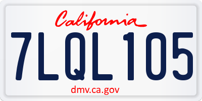CA license plate 7LQL105
