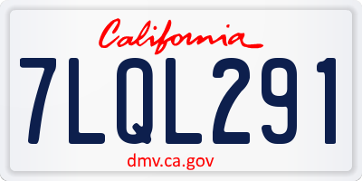 CA license plate 7LQL291