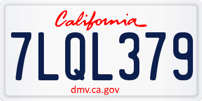 CA license plate 7LQL379