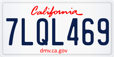 CA license plate 7LQL469