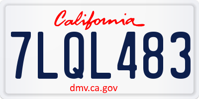 CA license plate 7LQL483