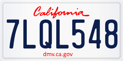 CA license plate 7LQL548