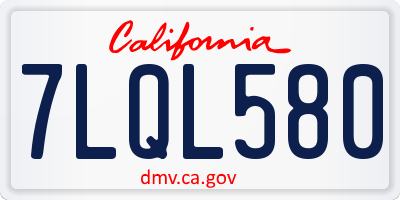 CA license plate 7LQL580